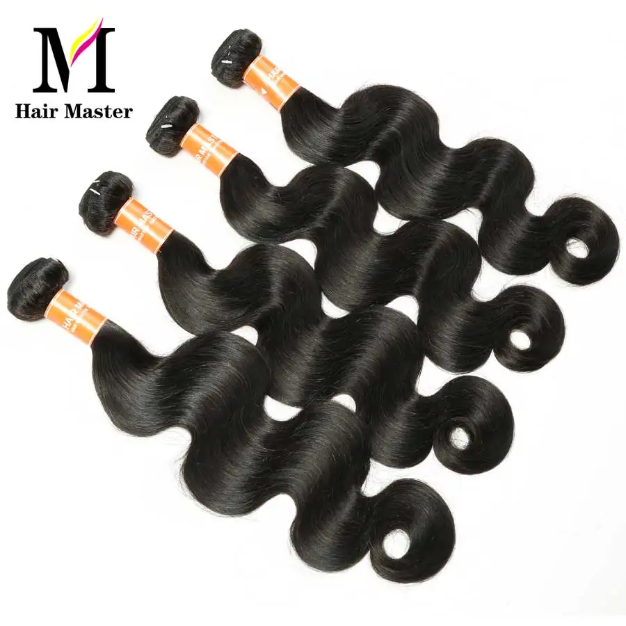 Hair Master бразильские волосы, Волнистые Связки Remy человеческие волосы 8-28 дюймов пучки волос прямые волосы пучки волос характер Цвет 1/3/4 шт