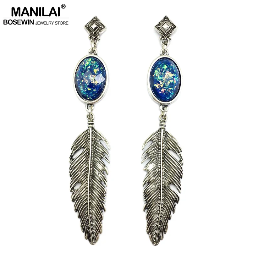 MANILAI винтажные длинные женские серьги-подвески с акриловыми бусинами и