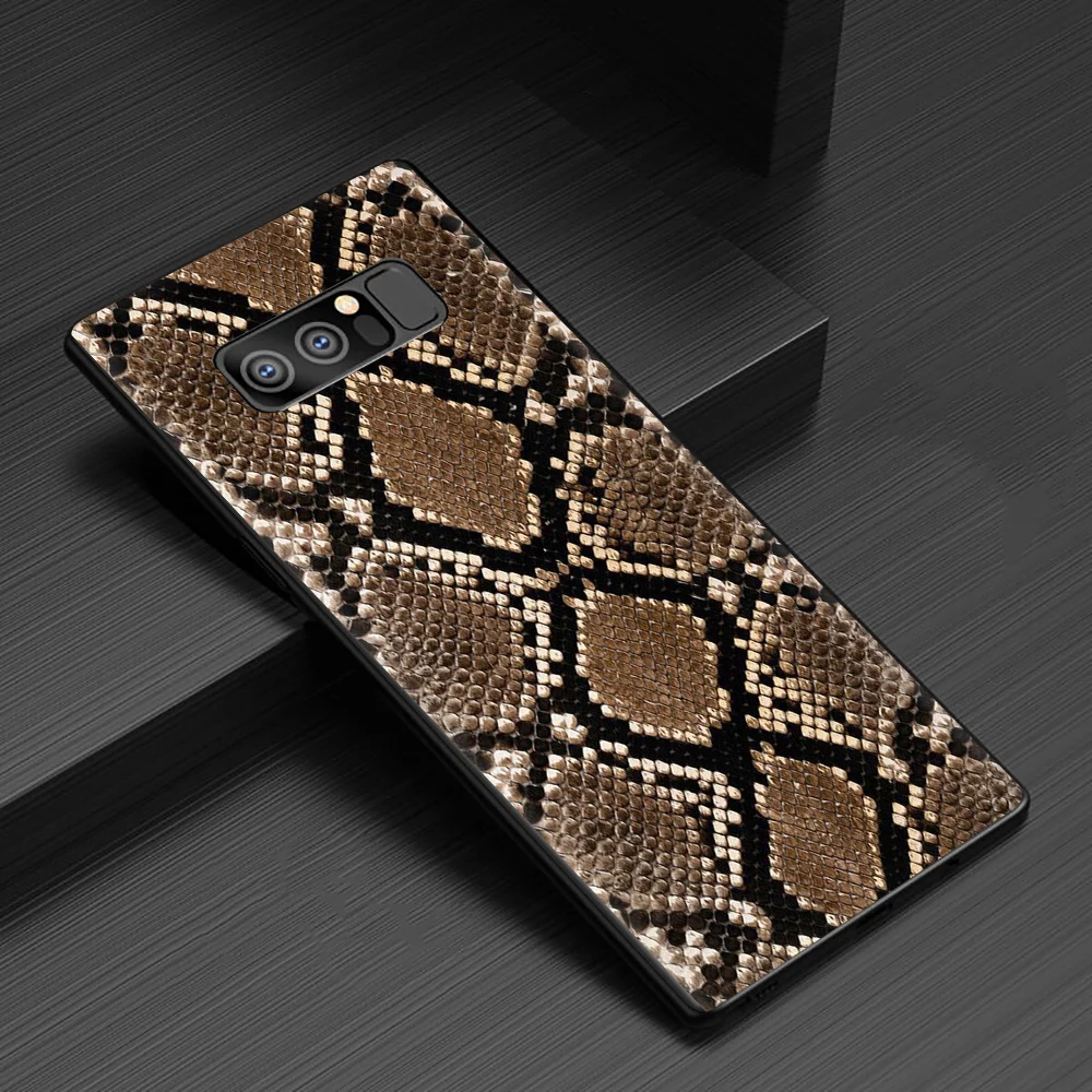 Силиконовый чехол из змеиной кожи питона для Galaxy A3 A5 A6 plus A7 A8 A9 S6 S7 Edge S8 S9 S10 S10e Note 8 9