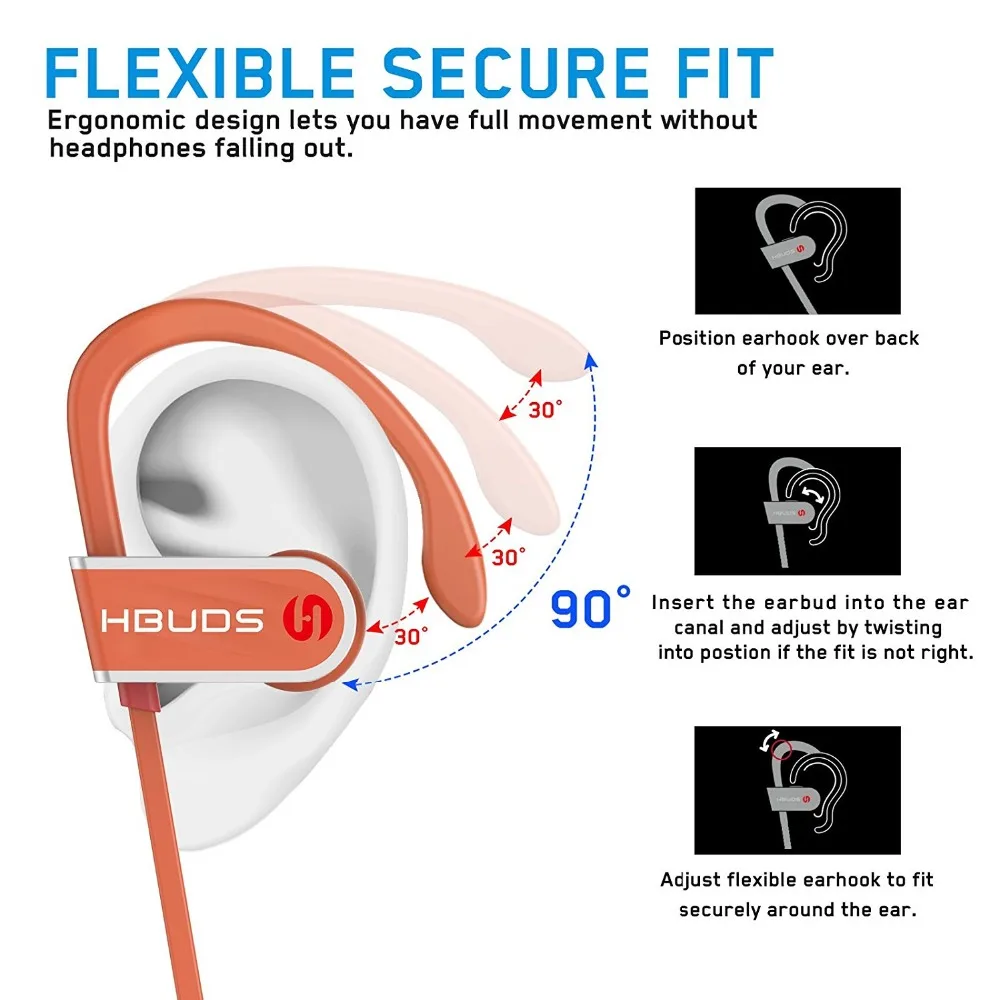 HBUDS H1 Bluetooth наушники IPX7 Водонепроницаемый Беспроводной гарнитура Handsfee спортивные