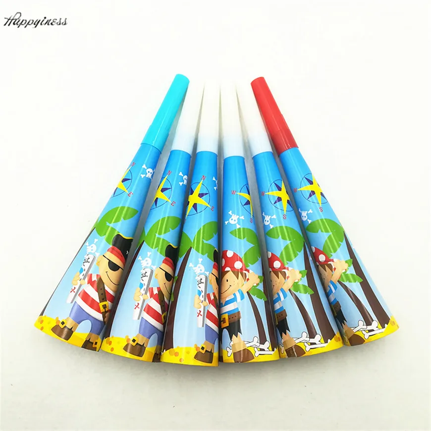 6 шт./компл. Мультфильм пират вечерние Шум чайник/свисток дети мальчик пользу День