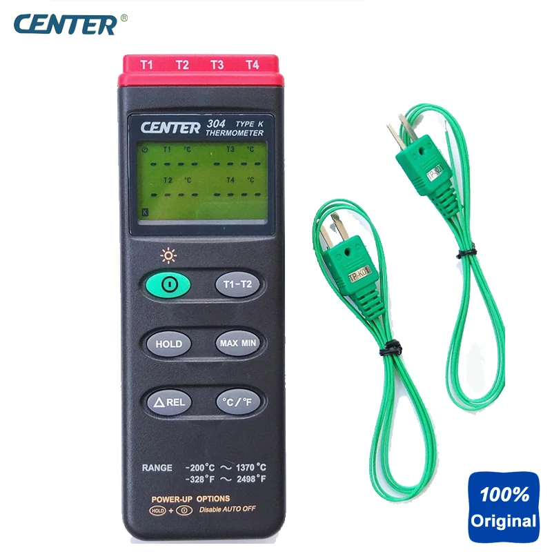 Портативный термометр термопары типа K с интерфейсом ПК 4 входных канала CENTER