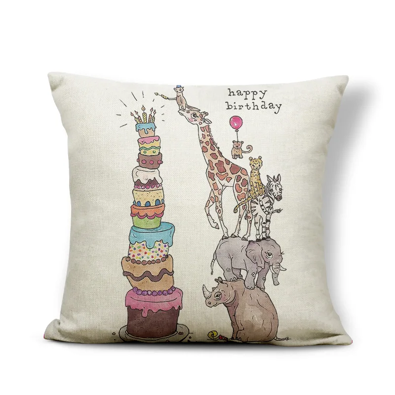 Мультяшный слон медведь наволочки для подушек Французский бульдог такса