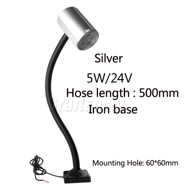 5W-24V-50cm-IronBase Jiujia светодиодный светильник для работы s токарный фрезерный станок шланги металлический станок с ЧПУ Светильник сменный светильник лампа 24 В/36 В/220 В - Цвет: 5W-24V-50cm-IronBase