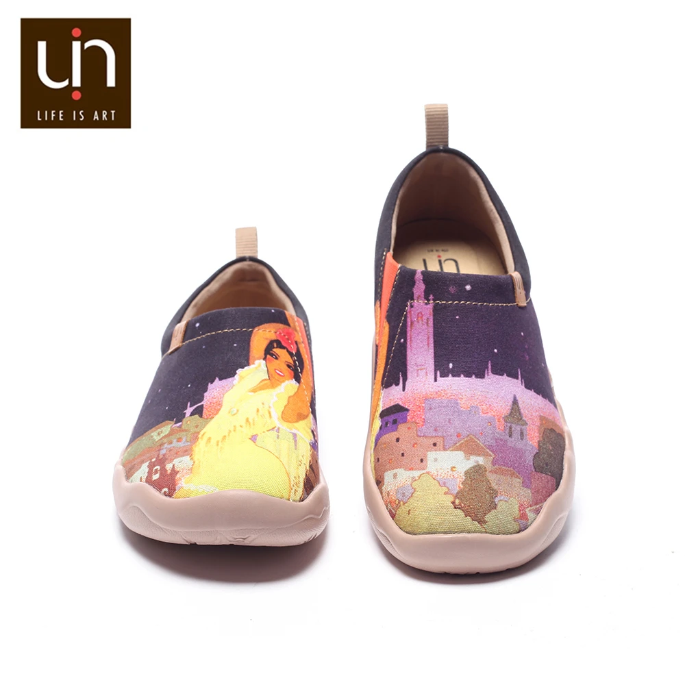 Женские парусиновые туфли UIN повседневные лоферы на плоской подошве для