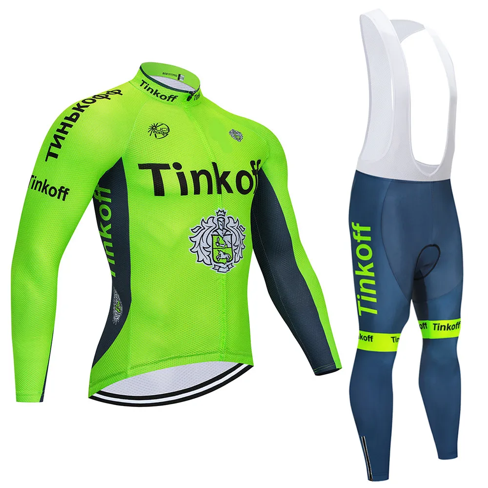 Tinkoff длинный рукав Велоспорт Джерси Брюки Велосипедный спорт осенняя одежда