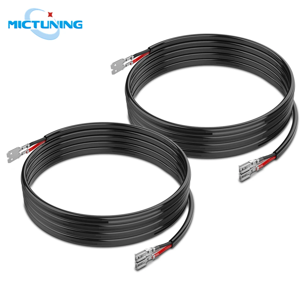 

MICTUNING 2pcs 6.6ft 16AWG Extension Wires Universal for Off Road LED Work Light Bar Accessories Wiring Harness Extension Cables
