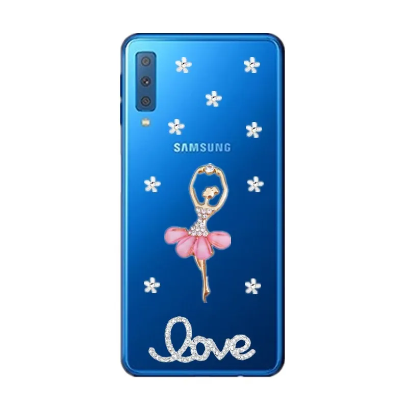 Лучший подарок Хрустальная крышка с бриллиантами для Samsung Galaxy A7 2018 чехол A750F S8 S9 Note