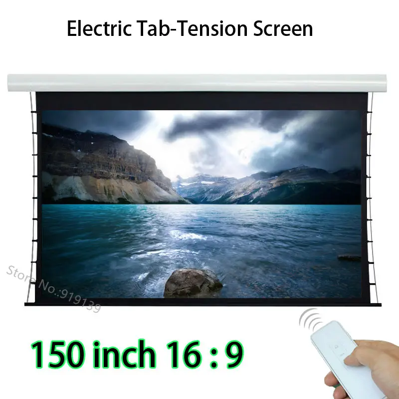 Прозрачная фотография 150 дюйма 16:9 HDTV трубчатый мотор вкладка натяжения