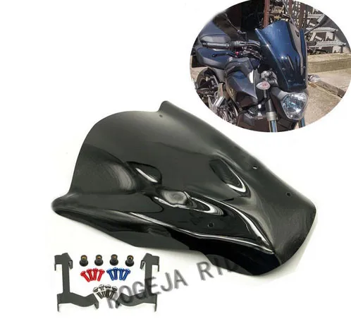 Для Yamaha MT07 13 15 FZ07 17 FZ6 FZ 07 2015 2016 MT лобового стекла автомобиля дымчатое лобовое