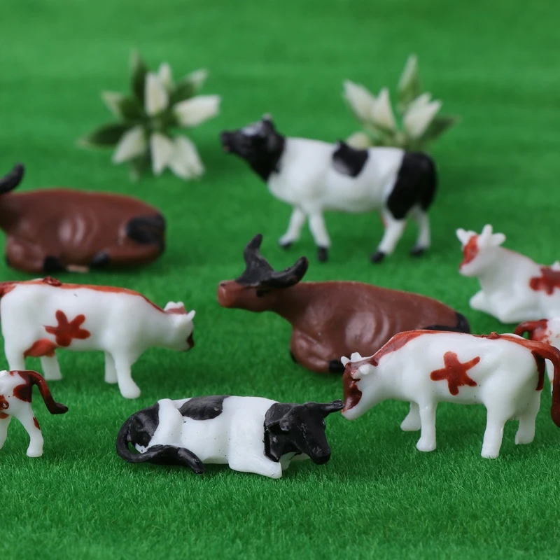 Новинка 10 шт. 1: 87 Diy хо масштаб красочная корова модель расположения поезда