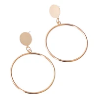 high quality fashion simple silver gold long hollow big round drop earrings for women girl hip hop rock earring jewelry gift