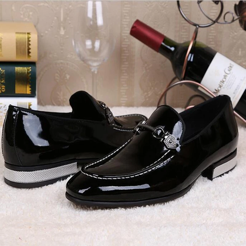 Мужские Платья Обувь Повседневная Квартиры Офис Лакированной Кожи Свадьба Обуви