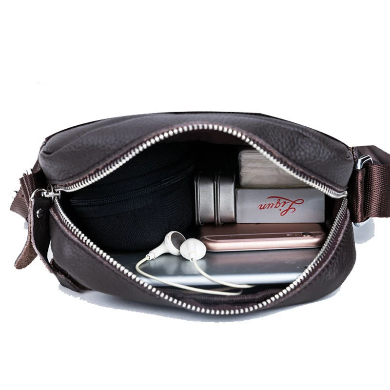 Натуральная кожа Мужская Мода Стиль Casual Crossbody тонкий слинг сумка портфель