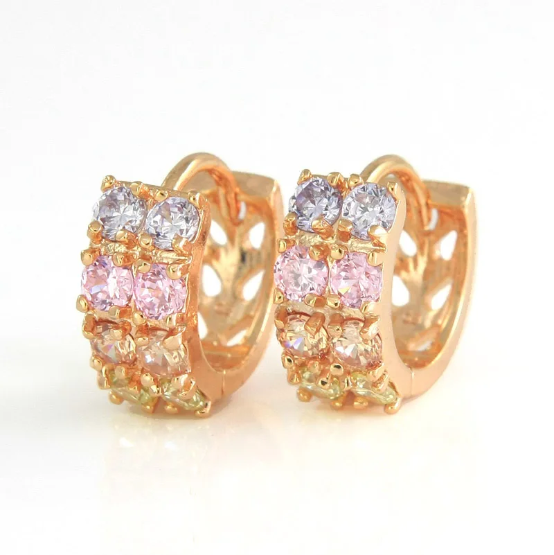 6 пар оптовая продажа золотые серьги кольца с кристаллами для женщин женские