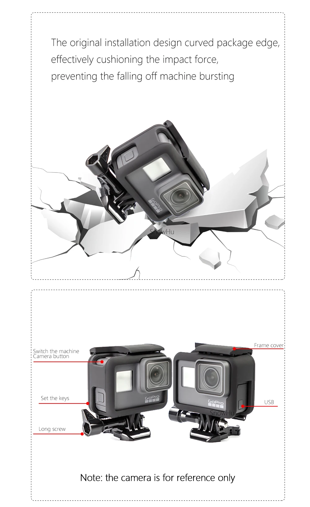 SnowHu для Gopro Hero 8 7 6 5 Аксессуары Водонепроницаемый защитный корпус чехол для дайвинга 45 м защитный для камеры Gopro Hero LD08