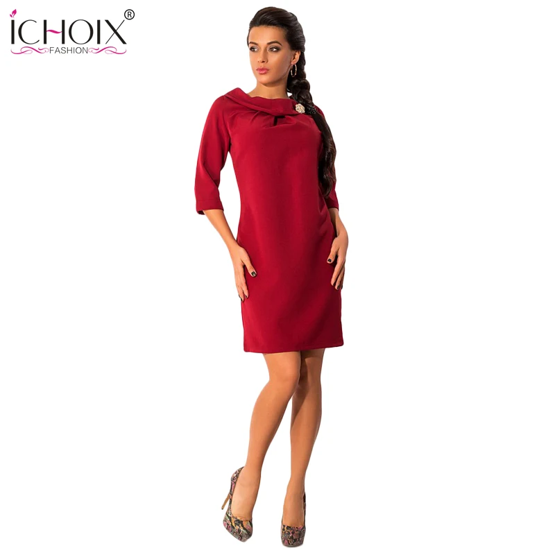 Ichoix 2018 новый летний Для женщин Vestidos Мода Большой Размеры круглым вырезом