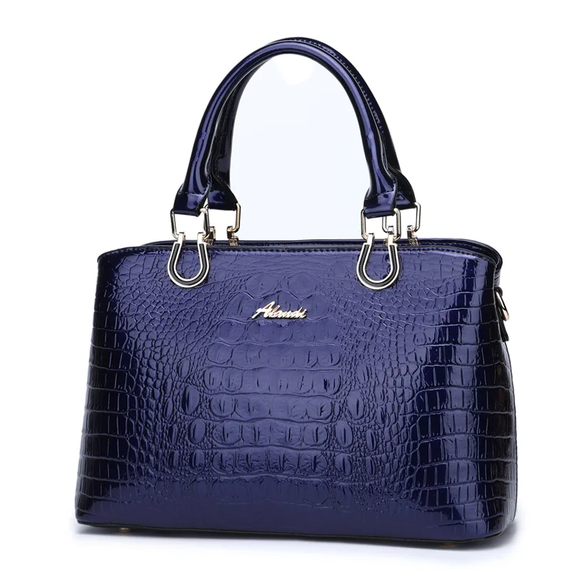 

Новая Мода Аллигатор женские сумки Европейский дизайн лакированная кожа женские сумки на плечо Женская оболочка брендовая роскошная сумка...