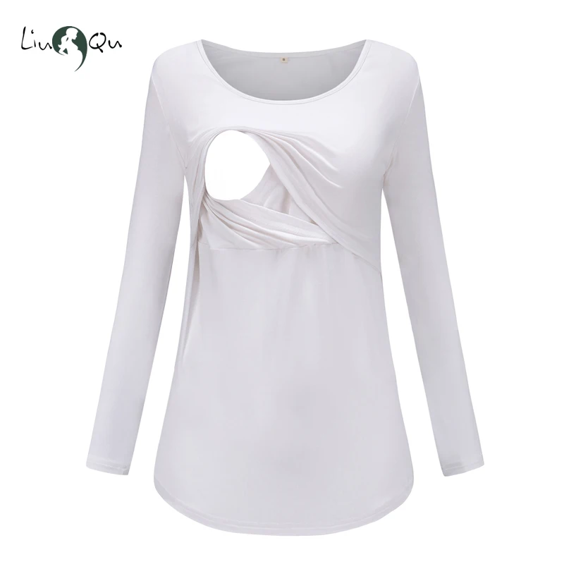 Женская одежда с длинным рукавом топы для грудного вскармливания блузки Одежда