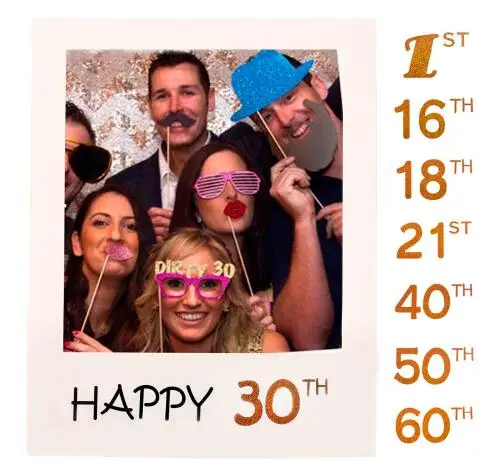 Photo Frame Party Time Birthday 30th 40th Supplies Props Baby Shower Happy Photobooth Decorations | Дом и сад
