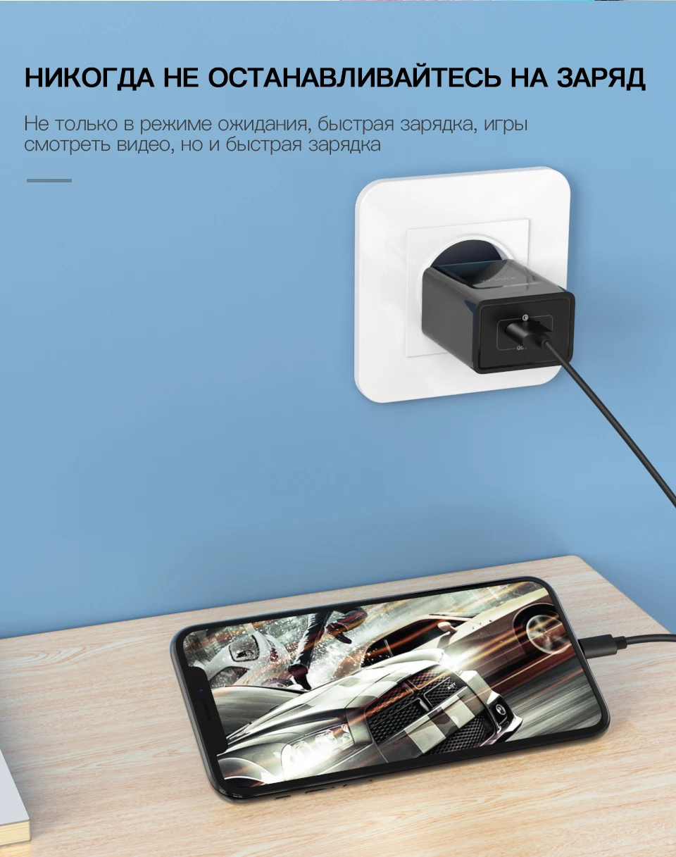 KUULAA USB Charger Quick Charge 3.0 18W fast charging adapter EU US Plug Mobile Phone Charger for iPhone Xiaomi samsung Huawei