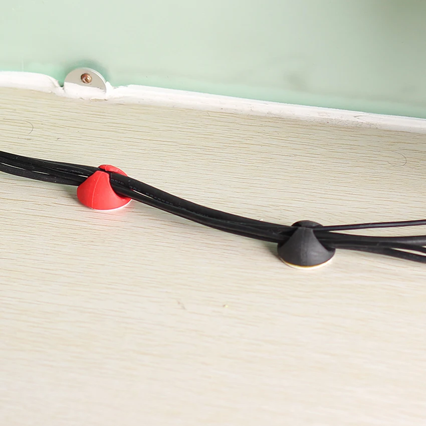 6pcs/lot Self-adhesive Desktop Wire Organizer Clip Cable Storage Winder Earphone USB Plug Drop Line Fixer Management Buckle |