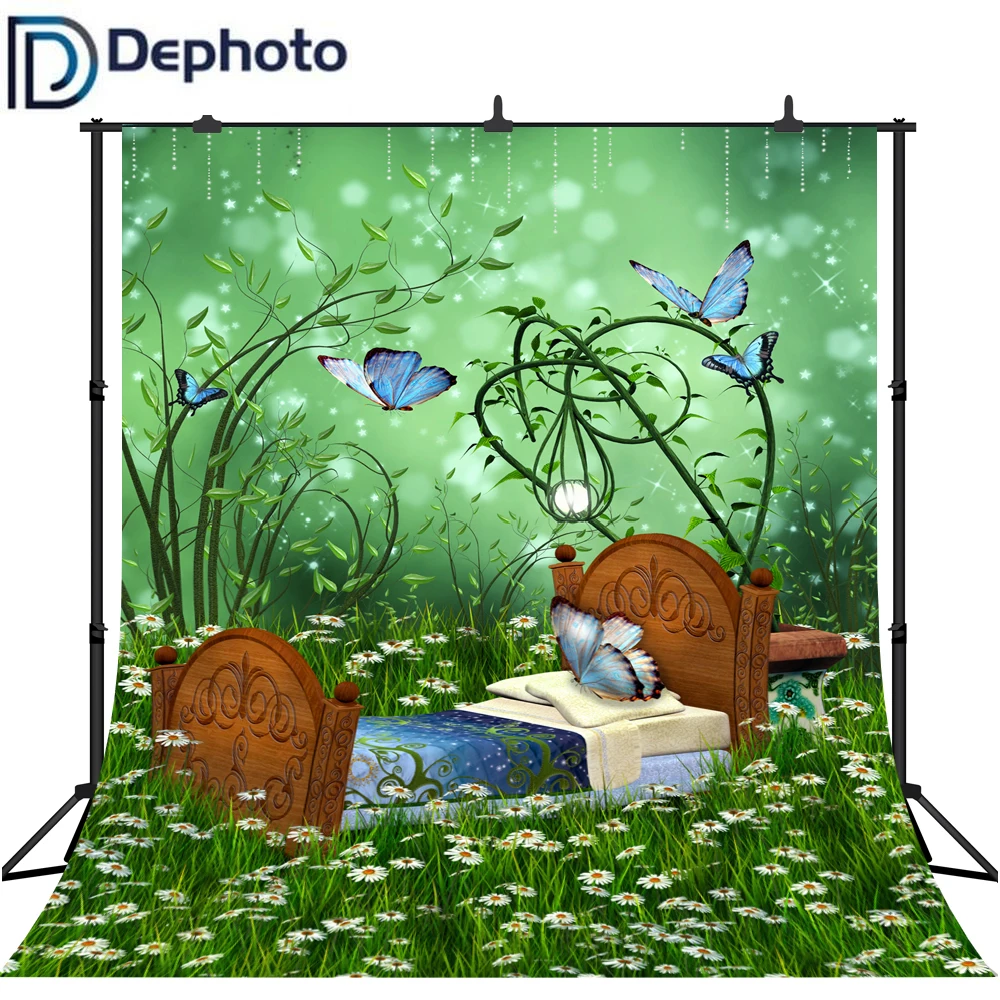 Dephoto весенний фон сказочный лес кровать Луг цветок фотография фотостудия ребенок