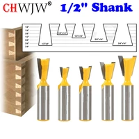 5pcsset 12 shank high quality industry standard dovetail router bit cutter wood working