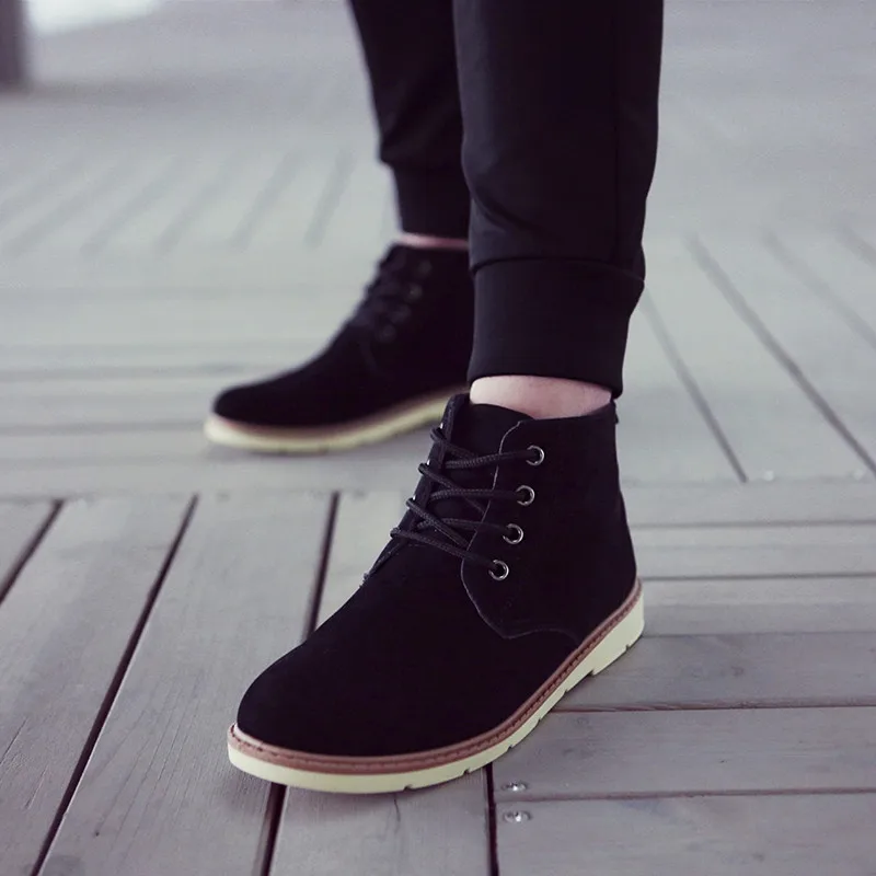 

MIUBU Men Boots 2020 Autumn Winter Ankle Boots Fashion Footwear Lace Up Shoes Men High Quality Boots Vintage Men Casual Shoes