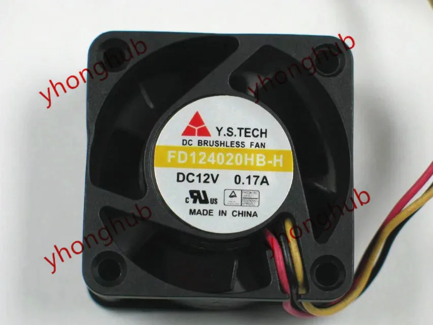 Вентилятор охлаждения сервера Y.S.TECH FD124020HB-H DC 12V 0.17A 3-Wire 40x40x20 мм | Компьютеры и офис
