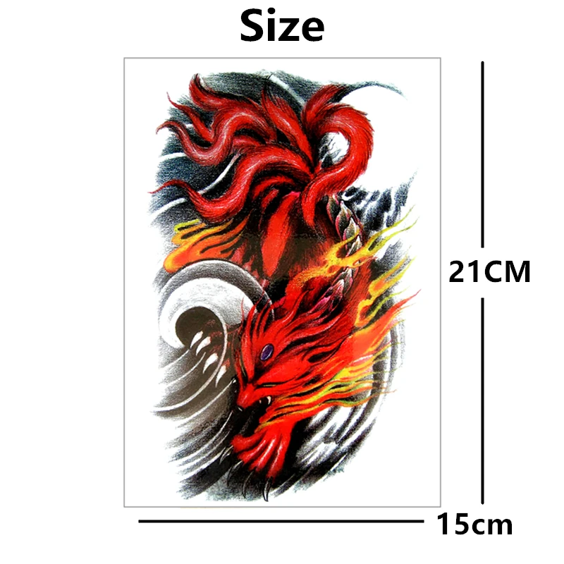 Временная татуировка Firefox боди арт флеш тату наклейка s 12*20 см водонепроницаемая