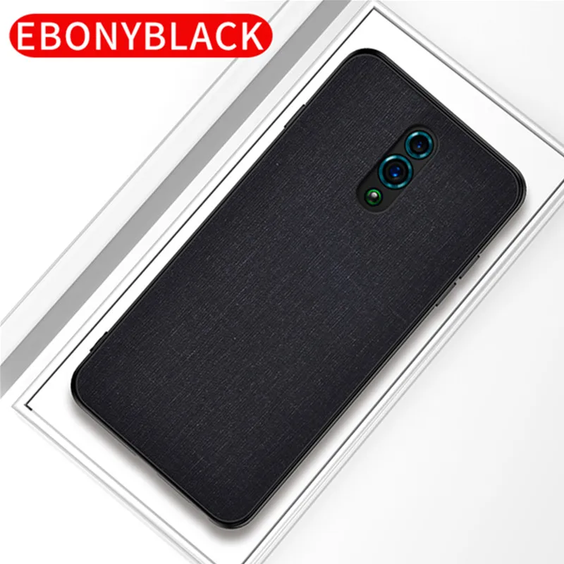 black Чехол из мягкой ткани для OPPO Reno, жесткая задняя крышка из поликарбоната для OPPO realme 5 Pro Reno 2 Reno Z 2Z 10x zoom, чехол, деловой чехол, Funda - Цвет: black