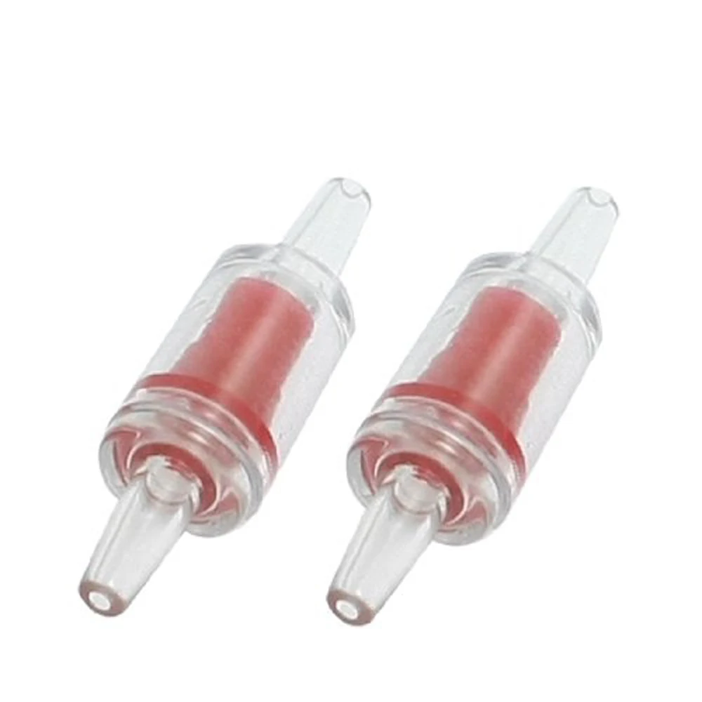 

TOYL 2 pcs Aquarium Non-return Red Clear Plastic Air Pump Check Valves