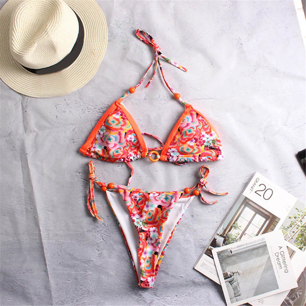 Купальник-бикини с принтом пляжная одежда из Бразилии 2019 | Женская