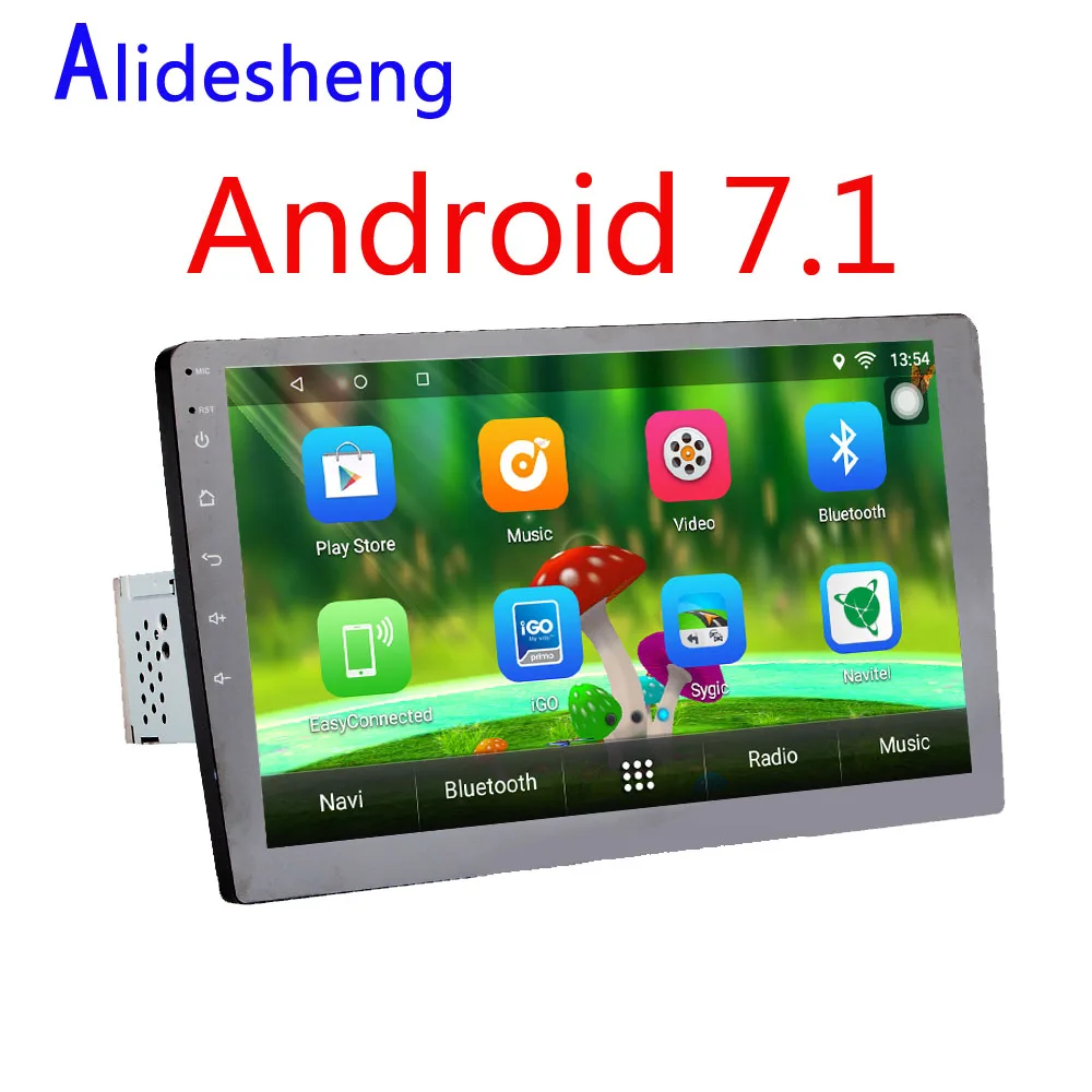 Один din 10 дюймов четырехъядерный Android 7 1 автомобильный DVD мультимедийный плеер WiFi