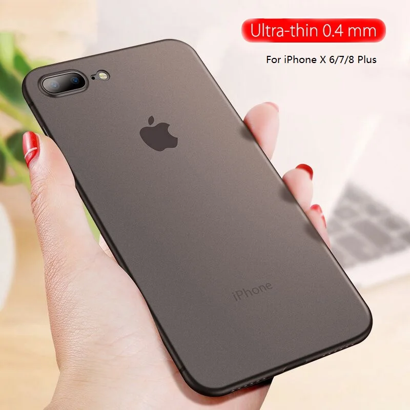 Ультратонкий защитный чехол для iPhone 7 6 6s Plus 8 Тонкие Матовые чехлы X Задняя панель