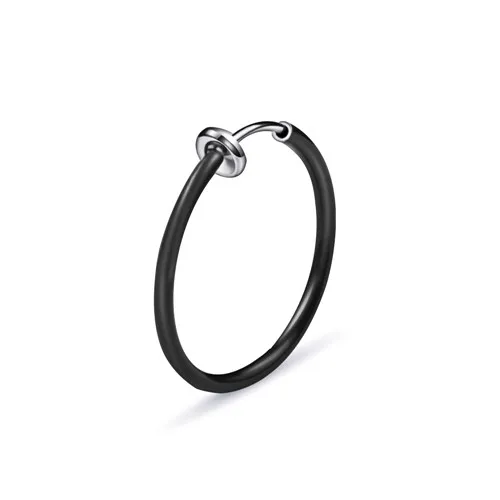 Black 12mm 1 Pair Fashion Ear Clip on No Pierced Ear Clip Circle Earring Lip Nose Ring Body Jewelry Clip on Earring No Pierced Ear Cartilages - Окраска металла: Black 12mm 1 Pair