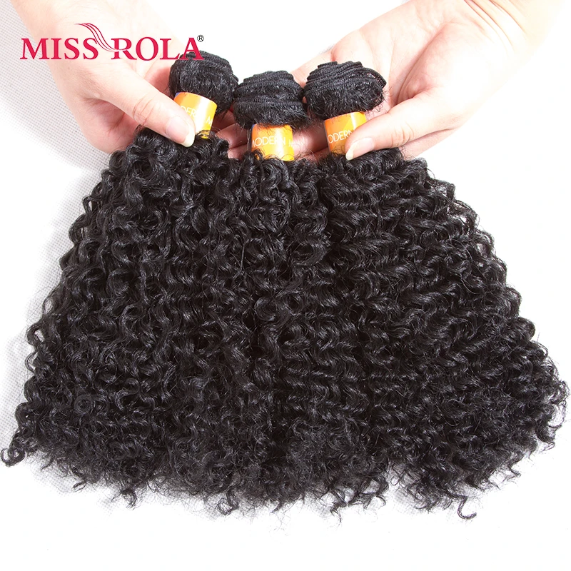 Синтетические вьющиеся волосы Miss Rola 1B # для наращивания 9 5 дюйма 6 шт./упак.