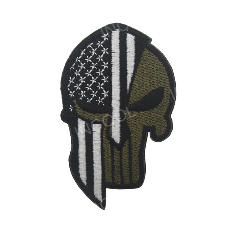 USA Flag Gray Дания Италии Канады, Норвегии, России, США Германия Словакия Чехия Словакия Румыния Национальный Флаг Молон ценник на основе технологии и вышивкой «череп» для патчи - Цвет: USA Flag Gray