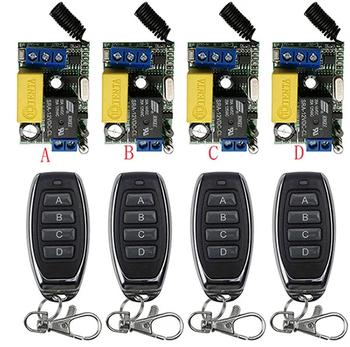 

xuanlongyuan AC220V 1CH 10A RF Wireless Remote Control Relay Switch Security System Garage Doors Gate Electric Doors shutters