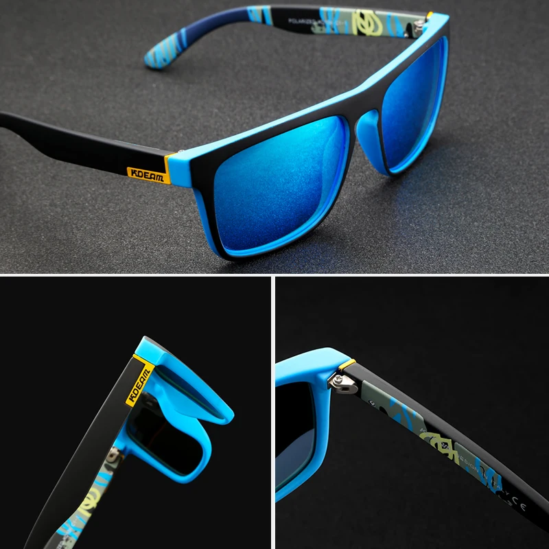 Kdeam Luxury Polarized Sunglasses Men Sport Outdoor Driving Square Sun Glasses Male Mirror UV400 Eyewear TH-KD156 | Аксессуары для