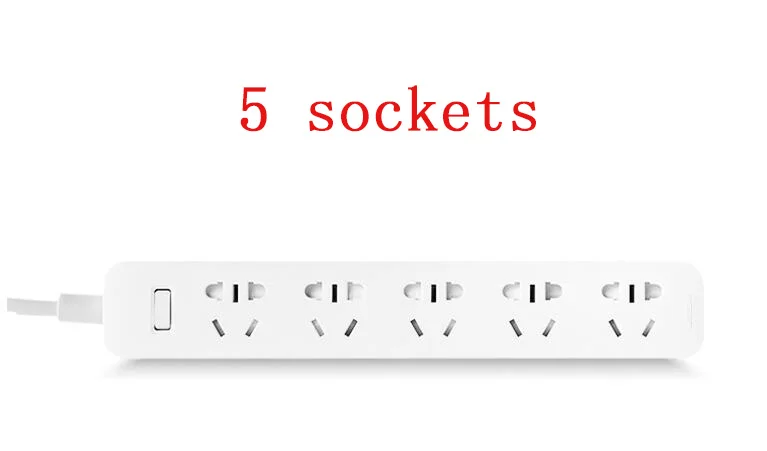 5 sockets Xiaomi power Strip Быстрая зарядка 2500 Вт 10А 6 стандартных розеток/8 стандартных розеток/3 гнезда с кабелем 1 м/5 м - Цвет: 5 sockets