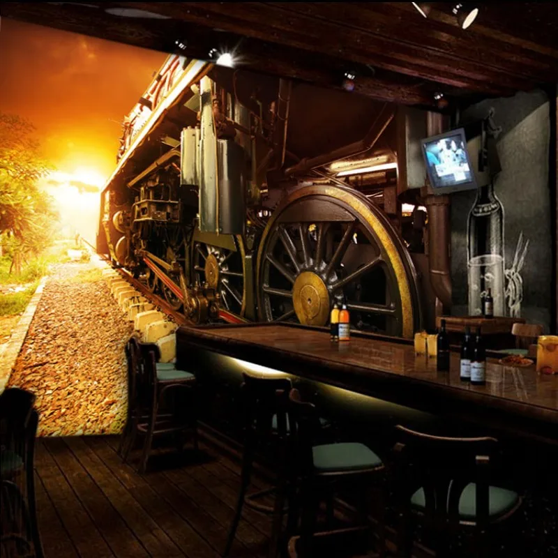 Дропшиппинг Коломак ретро обои новые персонализированные нетканые поезд на