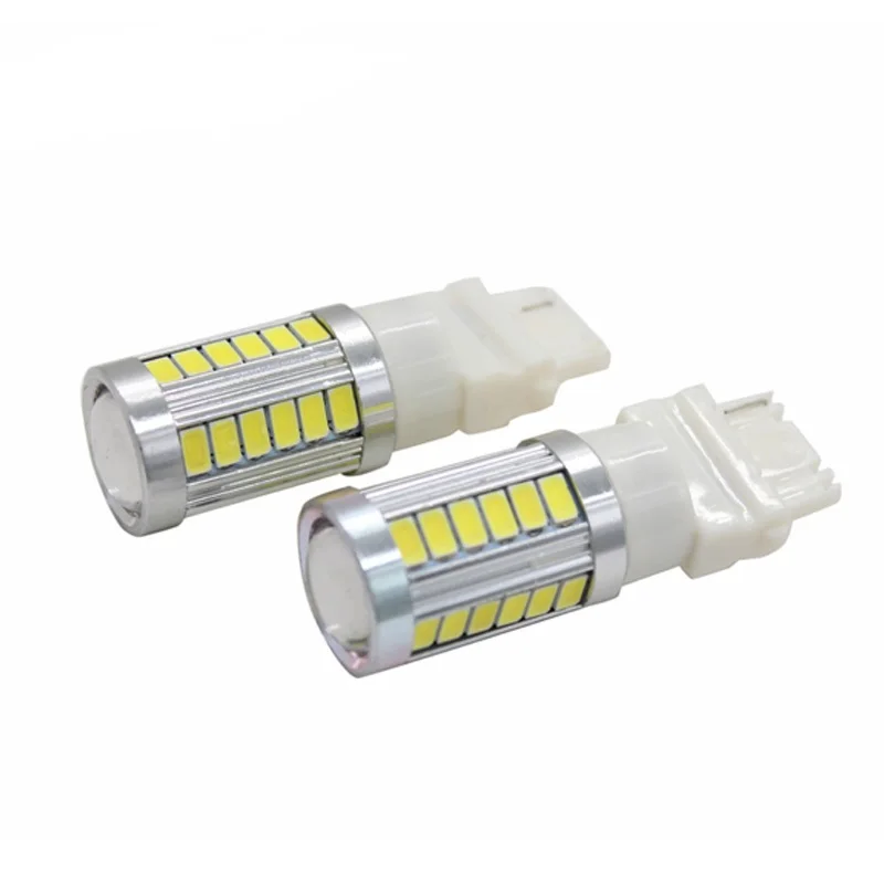 

2Pcs/Lot SUNKIA 3156/3157 T25 33LED 5630 5730 Bulb With Len Car Rear Light Stop Bulbs Auto Brake Turn Signal Lamp