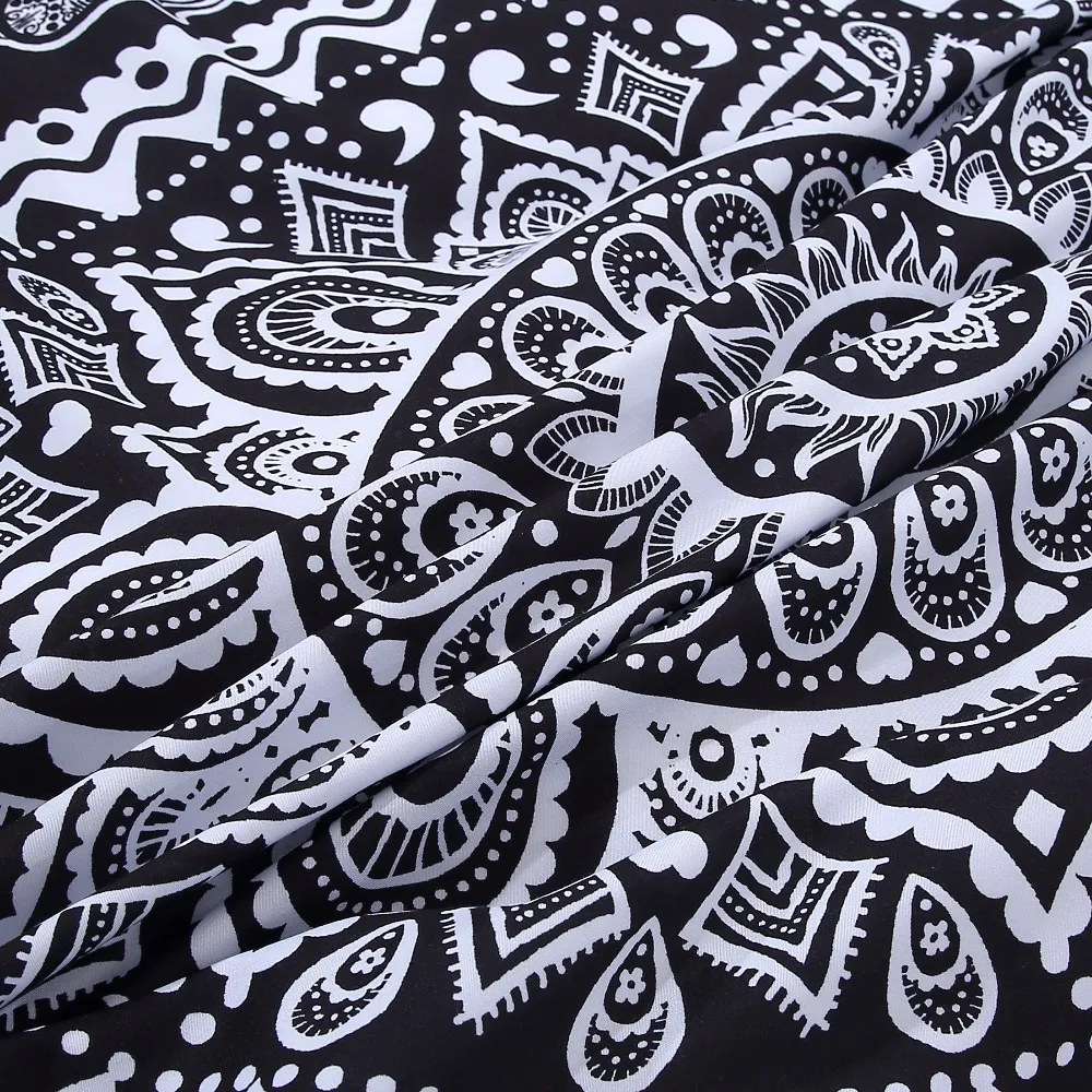 Бесплатная доставка в народном стиле черный и белый Бохо слон Постельный набор 1