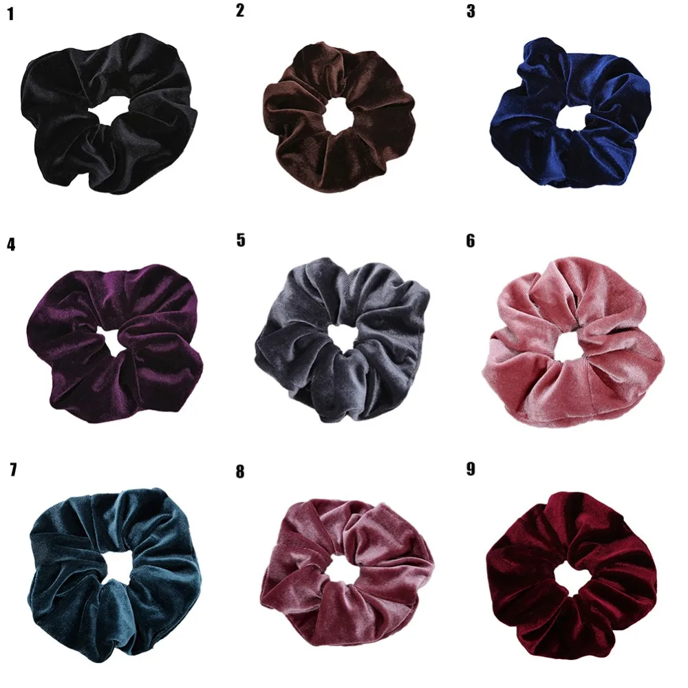 1 шт Мода мягкий бархат большой Упругие волосы веревки Scrunchies для Для Женщин Девочек Сладкий сплошной волос держатель ленты Галстуки резинка для волос аксессуары
