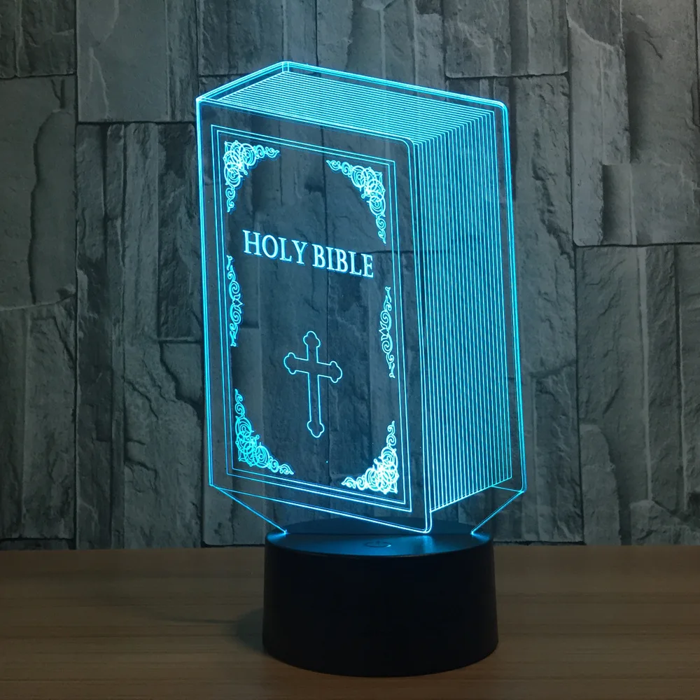 

The Bible Model 3D Bulbing Light Visual Illusion LED Atmosphere Lamp Colorful Night Lights 3D Visu Touch USB Table Lampara Lamp