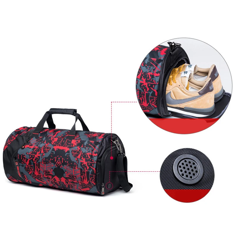 High Quality 18L / 33L Camo Color Shoulder Sports Bag For Gym Shoes Storage Basketball Bag Women Dance Yoga Fitness Bag SGC002