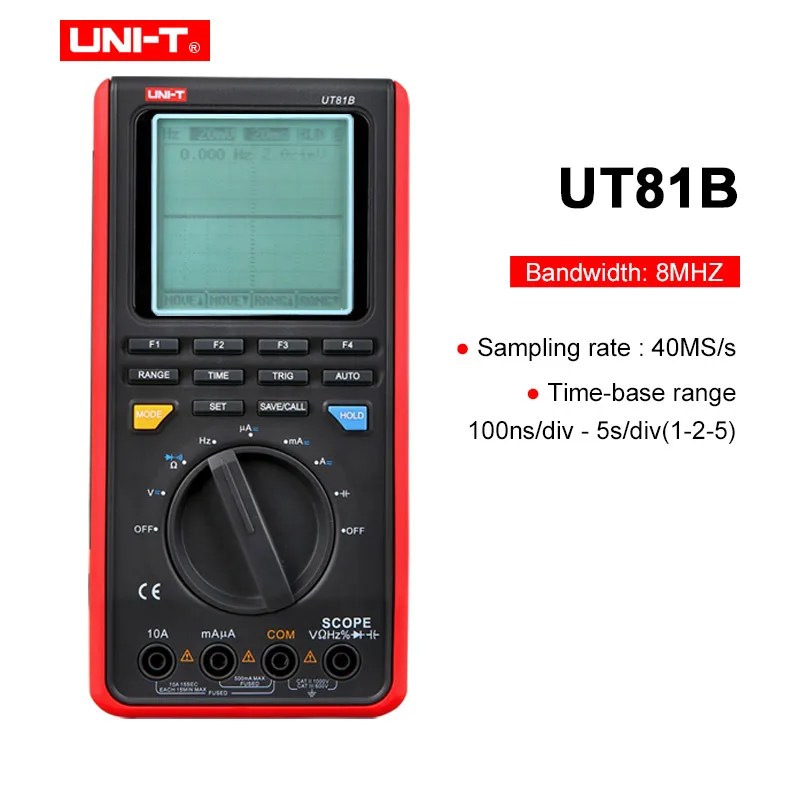 UNI-T UT81B Блок UT81B UT81C Сфера Цифровой мультиметр 8/16 МГц 40/80 мс/с мини-осциллограф AC DC Напряжение прибор для измерения тока USB Интерфейс ПК Мягкий - Цвет: UNI-T UT81B