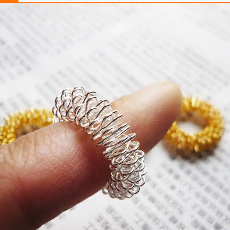 Серебряное/золотое стальное кольцо для массажа пальцев здоровья массажер тела |
